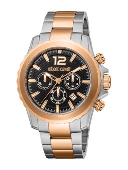 Roberto Cavalli - Potenza Men Analog Round Stainless Steel Black Watch-Rc5G130M0095 (M)