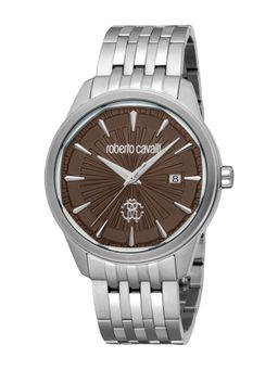 Roberto Cavalli - Trionfo Men Analog Round Stainless Steel Brown Watch-Rc5G134M0065 (M)