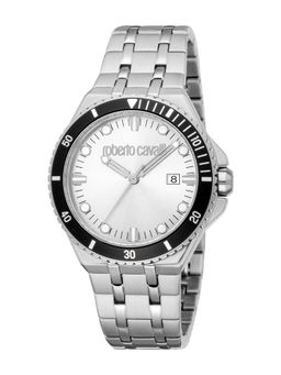 Roberto Cavalli - Virtu Men Analog Round Stainless Steel Silver Watch-Rc5G149M0045 (M)