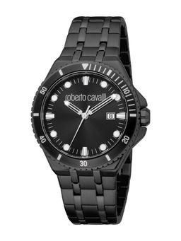 Roberto Cavalli - Virtu Men Analog Round Stainless Steel Black Watch-Rc5G149M0075 (M)
