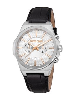 Roberto Cavalli - Dominio Men Analog Round Leather White Watch-Rc5G150L0015 (M)