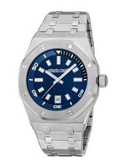 Roberto Cavalli - Impero Men Analog Round Stainless Steel Blue Watch-Rc5G154M0065 (M)