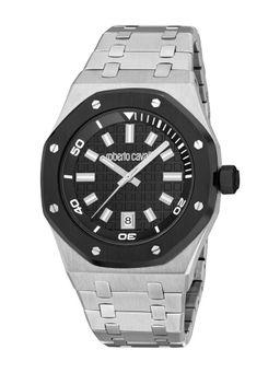 Roberto Cavalli - Impero Men Analog Round Stainless Steel Black Watch-Rc5G154M0085 (M)