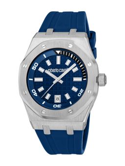Roberto Cavalli - Impero Men Analog Round Silicon Blue Watch-Rc5G154P0025 (M)