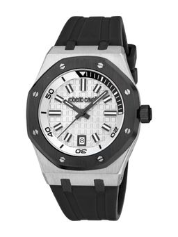 Roberto Cavalli - Impero Men Analog Round Silicon Black Watch-Rc5G154P0045 (M)