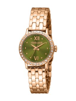 Roberto Cavalli - Gemma Women Analog Round Stainless Steel Olive Watch-Rc5L119M0075 (M)