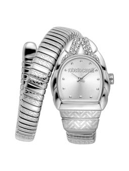 Roberto Cavalli - Aurora Women Analog Asymmetrical Stainless Steel Silver Watch-Rc5L133M0015 (M)