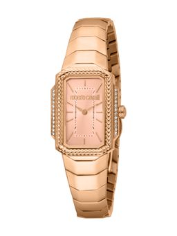 Roberto Cavalli - Eterna Women Analog Rectangular Stainless Steel Pink Watch-Rc5L140M0045 (M)