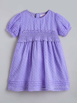 Hopscotch - Lavender Ruched Casual Dress
