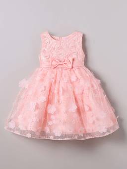 Hopscotch - Pink Floral Applique Party Dress