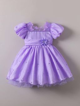 Hopscotch - Lavender Floral Applique Party Dress