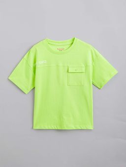 Hopscotch - Green Pure Cotton Printed T-Shirt