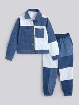 Hopscotch - 2-Pc Colourblock Navy Blue Jacket & Joggers