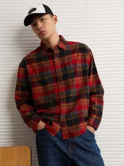 American Eagle - Men Red Checks Casual Shirts