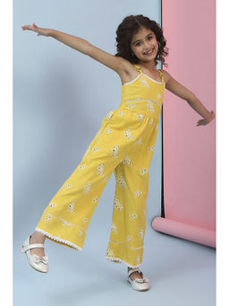 Biba - Yellow Embroidered Jumpsuit