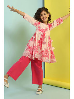 Biba - Cream Floral Kurta and Palazzo (Set of 2)