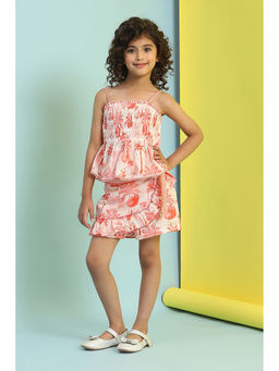 Biba - White Floral Top and Skorts (Set of 2)