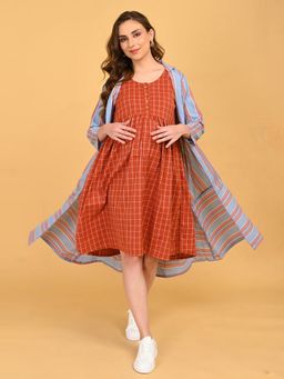 The Mom Store - Copper Daybreak Maternity and Nursing Dress with Jacket