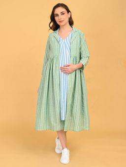 The Mom Store - Stripe Duet Maternity and Nursing Dress with Jacket