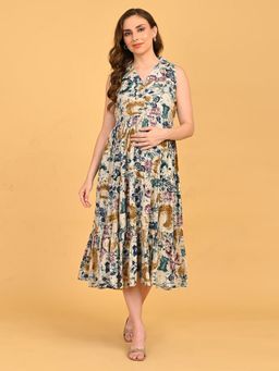 The Mom Store - Abstract Floral Maternity and Nursing Dress