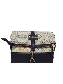 Astrid - Black Flap Over Sling Bag for Women