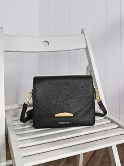 Accessorize London - Womens Double Zip Cross Body Bag Black