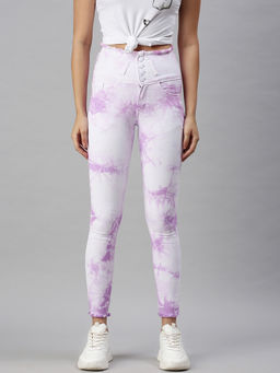 SHOWOFFFF - Women's Casual Slim Fit High-rise Lavender Jeans