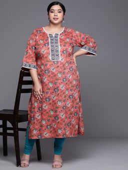 Libas - Women Printed Cotton Straight Kurta