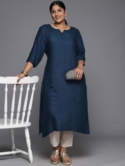 Libas - Women Embroidered Viscose Straight Kurta