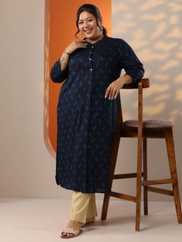Extra love by Libas - Women Woven Design Rayon Straight Kurta