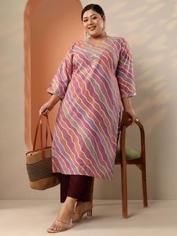 Extra love by Libas - Women Multi Color Leheriya Printed Straight Kurta