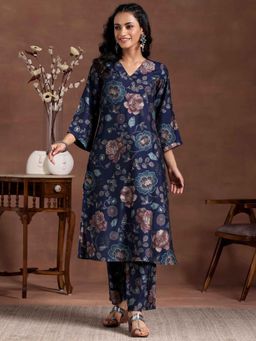 Libas - Women Printed Silk Blend Regular Co-Ord Set