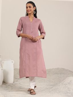 Libas - Women Striped Cotton Straight Kurta