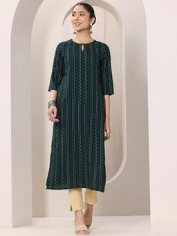 Extra love by Libas - Plus Size Women Plus Size Women Woven Design Viscose Straight Kurta