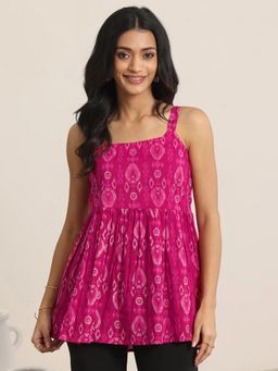 Extra love by Libas - Plus Size Women Plus Size Women Printed Cotton Anarkali Tunic