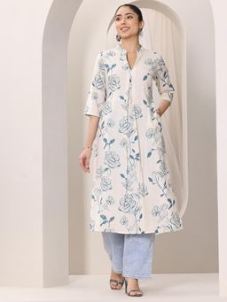 Extra love by Libas - Women Printed Cotton Blend Straight Kurta
