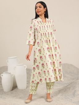 Libas - Women Printed Cotton Straight Kurta and Pant