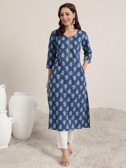 Extra love by Libas - Women Printed Cotton Straight Kurta