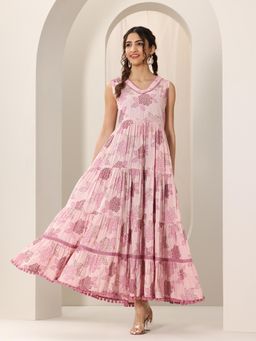 Libas - Women Printed Cotton Fit and Flare Midi Dress