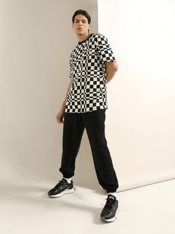 Puma - Downtown Check Relaxed Fit Men's Black T-Shirt