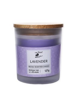 Little Birdie - Scented Wax Glass Candle With Wooden Lid Lavender Purple