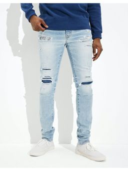 American Eagle - Men Blue Airflex+ Temp Tech Patched Stacked Skinny Jean