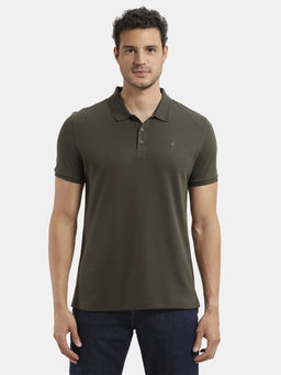 Jockey - 3912 Men Super Combed Cotton Rich Solid Half Sleeve Polo T-Shirt - Olive