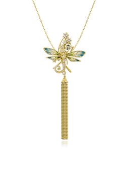 MISS JO - Blue Gossamer Wing Pendant with Chain