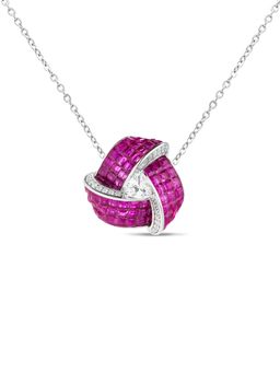 MISS JO - Pink Enchanted Triad Blossom Pendant with Silver Chain