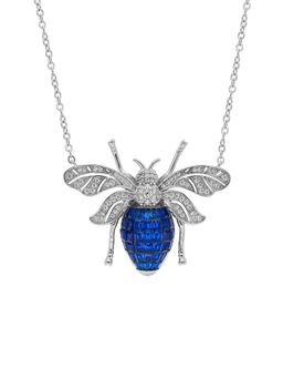 MISS JO - Blue Enchanted Hive Honey Bee Pendant with Silver Chain