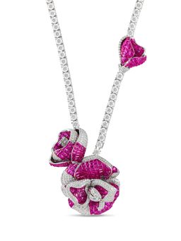 MISS JO - Pink Wildflower Whispers Pendant with Silver Chain