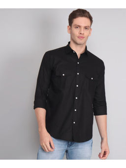 TRYBUY.IN - Opal Black Double Pocket Men's Shirt