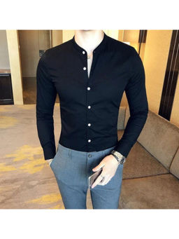 TRYBUY.IN - Black Solid Men's Shirt