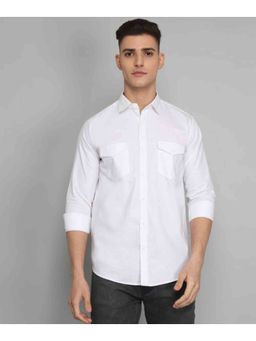 TRYBUY.IN - White Double Pocket Shirt